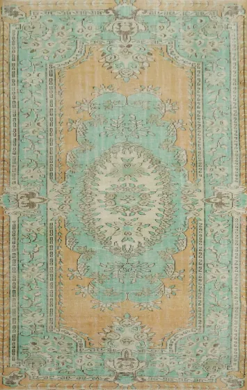 Luxury Wool Vintage Distressed Anatolian Area Rug 6x10