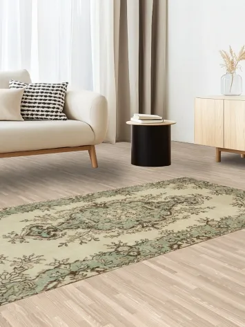 Wool Distressed Anatolian Turkish Area Rug 4x7