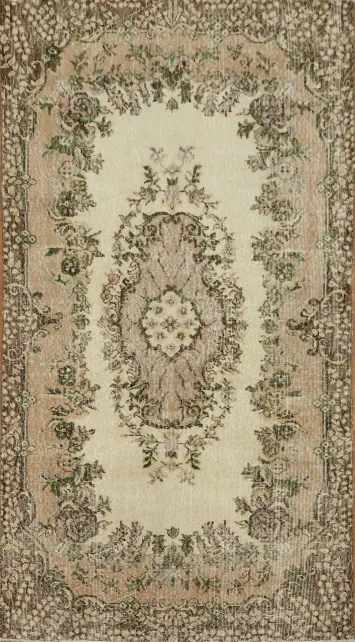 Vintage Wool Anatolian Turkish Area Rug 4x7