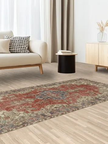 Decorative Vintage Distressed Anatolian Turkish Wool Rug 4x7