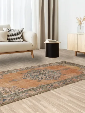 Medallion Rustic Distressed Anatolian Turkish Area Rug 4x7