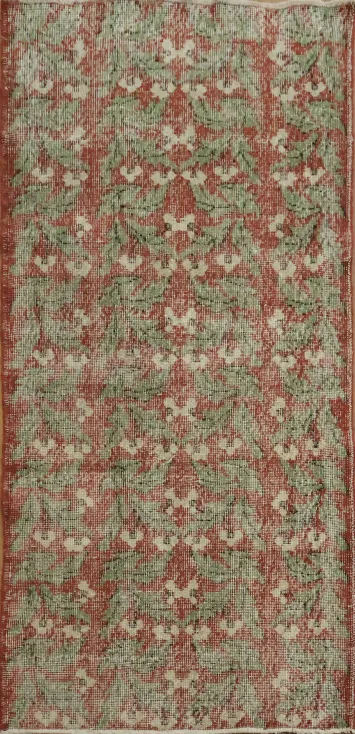 Wool Vintage Distressed Anatolian Turkish Area Rug 3x6