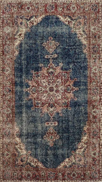 Old Distressed Wool Anatolian Turkish Area Rug 4x7