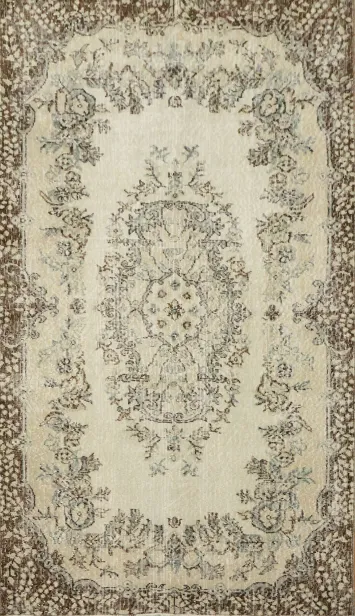 Vintage Distressed Anatolian Turkish Area Rug 4x7