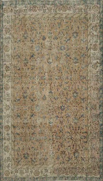 Vintage Oriental Rug with Intricate Floral Design 4x7