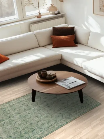 Green Distressed Pattern Rug, Perfect for Classic Home Interiors 4x7