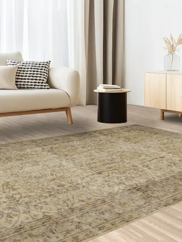 All Over Wool Vintage Distressed Turkish Area Rug 6x9