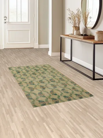 Elegant Vintage Charm: Floral Knot Pattern Area Rug 4x7
