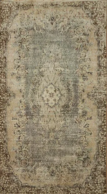 Vintage Distressed Anatolian Turkish Area Rug