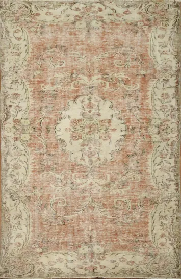 Vintage Distressed Anatolian Turkish Area Rug 6x9
