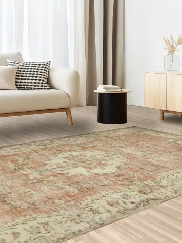 Vintage Distressed Anatolian Turkish Area Rug 6x9