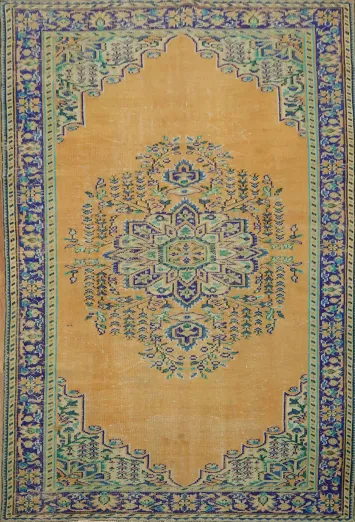 Vintage Distressed Anatolian Turkish Area Rug 6x9