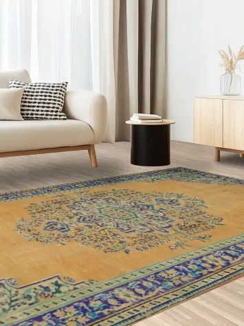 Vintage Distressed Anatolian Turkish Area Rug 6x9