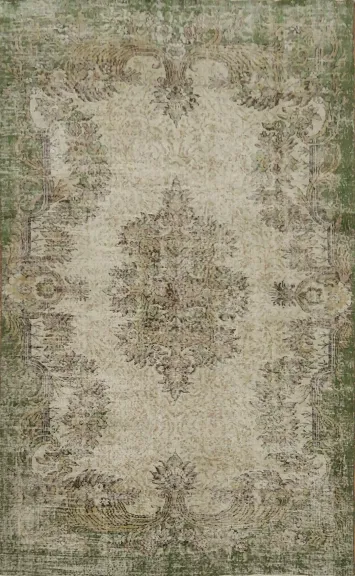 Distressed Timeless Charm Rug with Floral Medallions 6x9