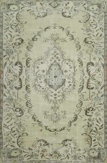 Vintage Distressed Anatolian Turkish Area Rug 6x9