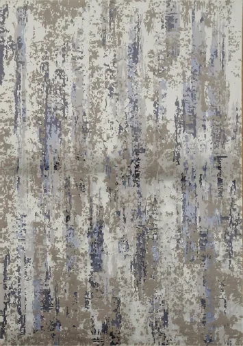 Artistic Area Rug Featuring Modern Blue and Neutral Patterns