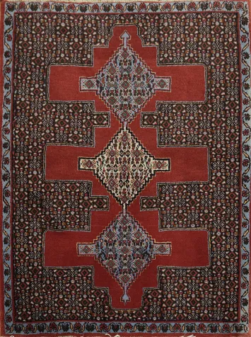 Top Quality Vegetable Dye Wool Senneh Persian Rug 3x3