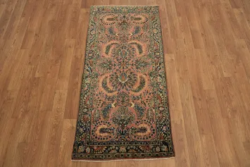 All Over Floral Wool Sarouk Persian Rug 2x4