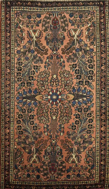 Premium Quality Wool Vegetable Dye Sarouk Persian Rug 2x4