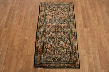 Vegetables Dye All Over Floral Wool Persian Sarouk Rug 2x4