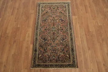 Collectible Persian Wool Floral Sarouk Rug 2x4