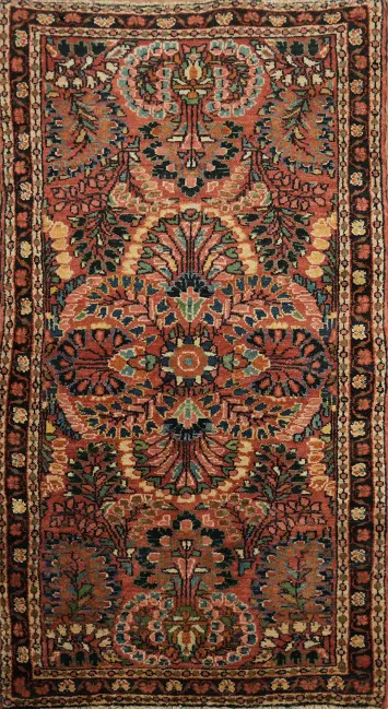 Top Quality Floral Persian Wool Sarouk Rug 2x4