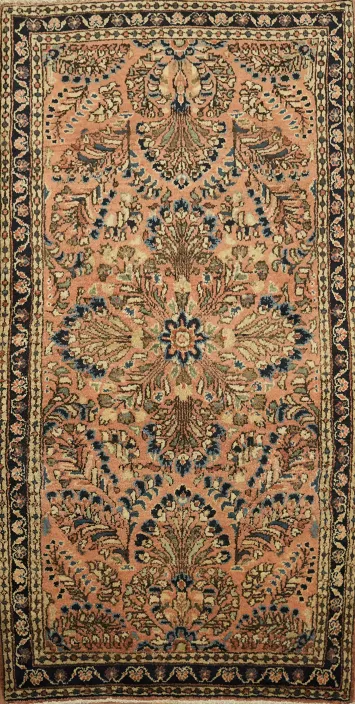 Persian All Over Floral Vintage Sarouk Rug 2x4