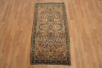 Persian All Over Floral Vintage Sarouk Rug 2x4