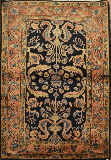 Must See Vegetable Dye Blue Floral Old Persian Lilian Rug 3x5
