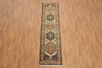 Geometric Wool Ardebil Persian Runner Rug 2x10