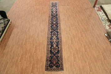 Palace Size Vegetable Dye Pre-1900 Antique Sultanabad Persian Runner Rug 3x20