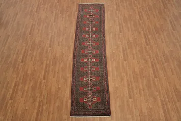 Top Quality Geometric Wool Bidjar Persian Runner Rug 3x12