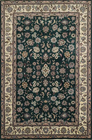 Top Quality All Over Floral Wool Kashan Oriental Rug 4x6