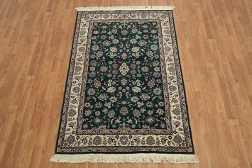 Top Quality All Over Floral Wool Kashan Oriental Rug 4x6