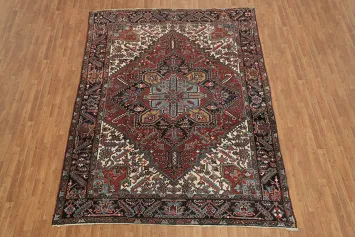 Heriz Persian Wool Geometric Area Rug 8x11