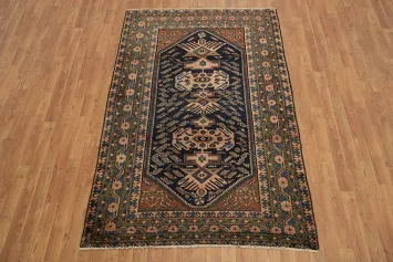Vegetable Dye Semi Antique Geometric Malayer Persian Rug 5x7