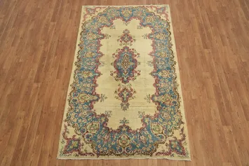 Vintage Top Quality Floral Wool Kerman Persian Rug 4x7