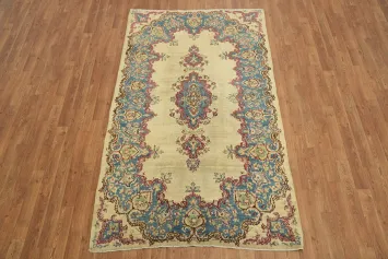 Vintage Top Quality Floral Wool Kerman Persian Rug 4x7