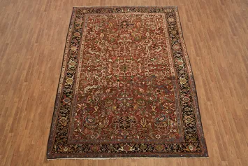 Old Vegetable Dye Heriz Persian Wool Rug 8x12