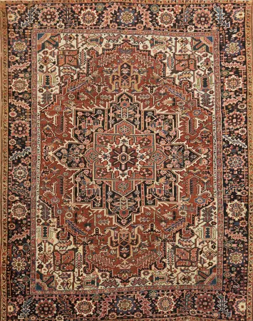 Vintage Wool Heriz Persian Area Rug 8x10