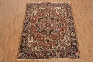 Vintage Wool Heriz Persian Area Rug 8x10