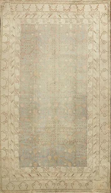 Pre-1900 Antique Khotan Persian Wool Area Rug 6x11