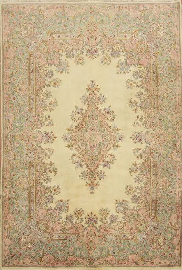 Vintage Kerman Persian Wool Area Rug 6x9