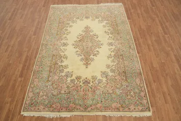 Vintage Kerman Persian Wool Area Rug 6x9