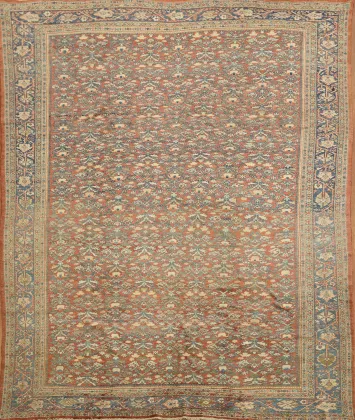 Pre-1900 Antique Wool Sultanabad Persian Area Rug 8x10