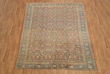 Pre-1900 Antique Wool Sultanabad Persian Area Rug 8x10