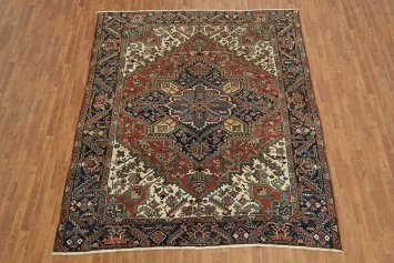 Geometric Wool Heriz Persian Area Rug 8x10