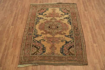 Pre-1900 Antique Wool Malayer Mishen Persian Rug 4x6