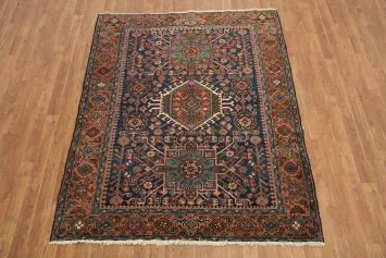 GhazalehBlue Wool Persian Rug 5x6