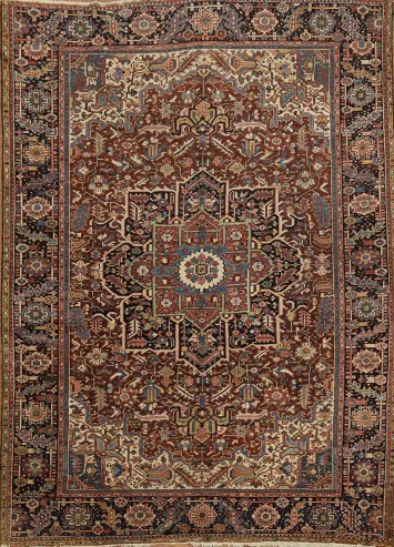 Geometric Wool Heriz Persian Area Rug 8x12